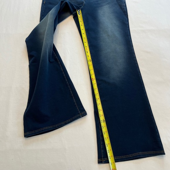 KYAL Wide Leg Comfy Dark Wash Elastic Waist Stretch Denim Jeans NWT Size XL - Picture 4 of 8
